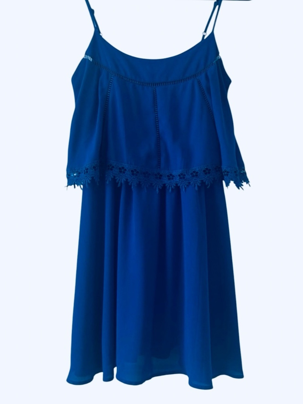 Gianni Bini Royal Blue Crochet & Lace Mini Dress NWTS!  SZ MED